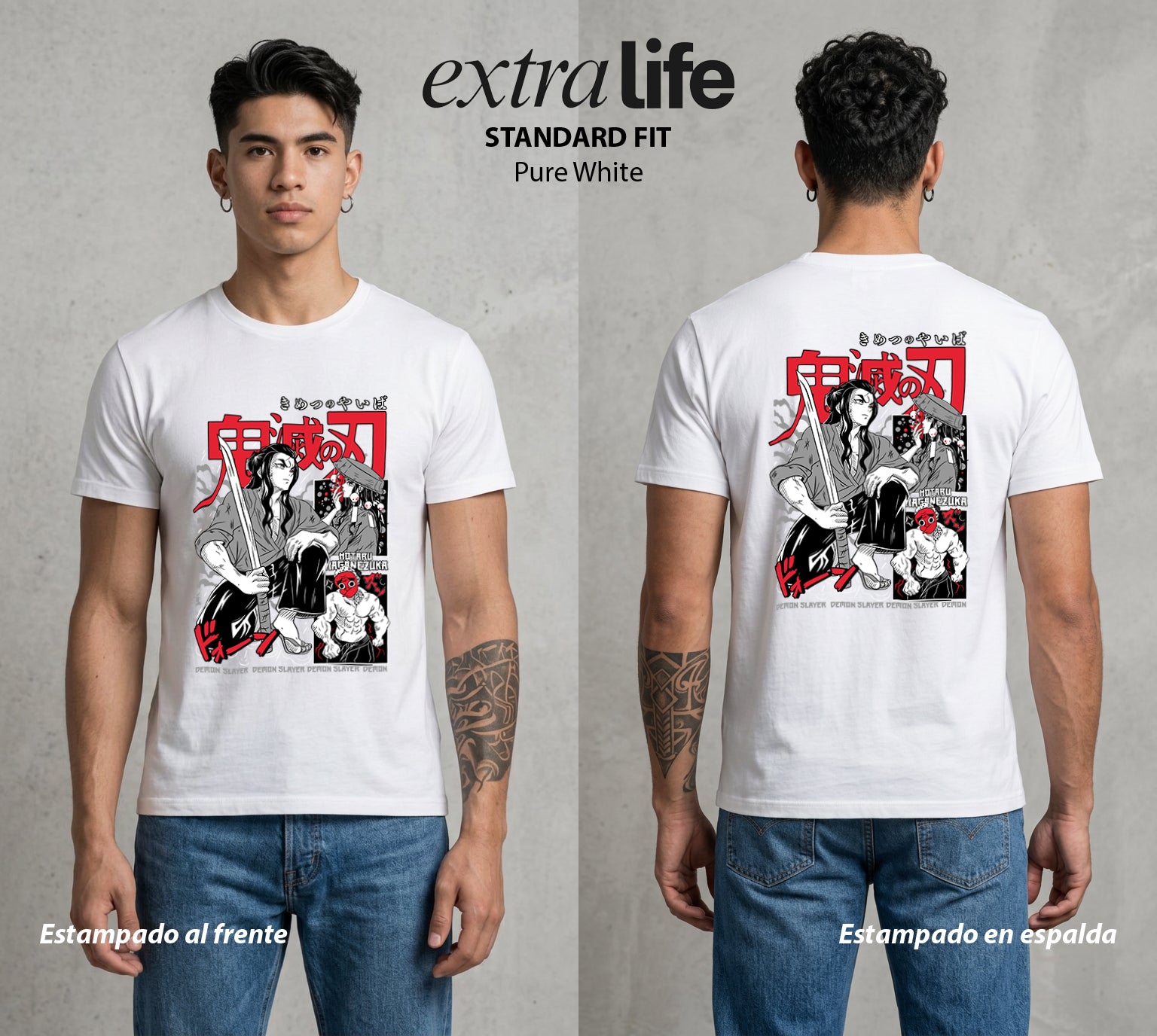 Cazadores de la Noche | El Maestro Forjador #01042 - Playera Standard Fit | Pure White - Foto en modelo