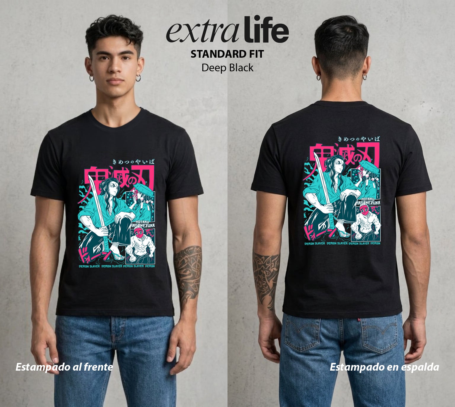 Cazadores de la Noche | La Pasion del Metal #01043 - Playera Standard Fit | Deep Black - Foto en modelo