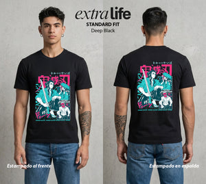 Cazadores de la Noche | La Pasion del Metal #01043 - Playera Standard Fit | Deep Black - Foto en modelo