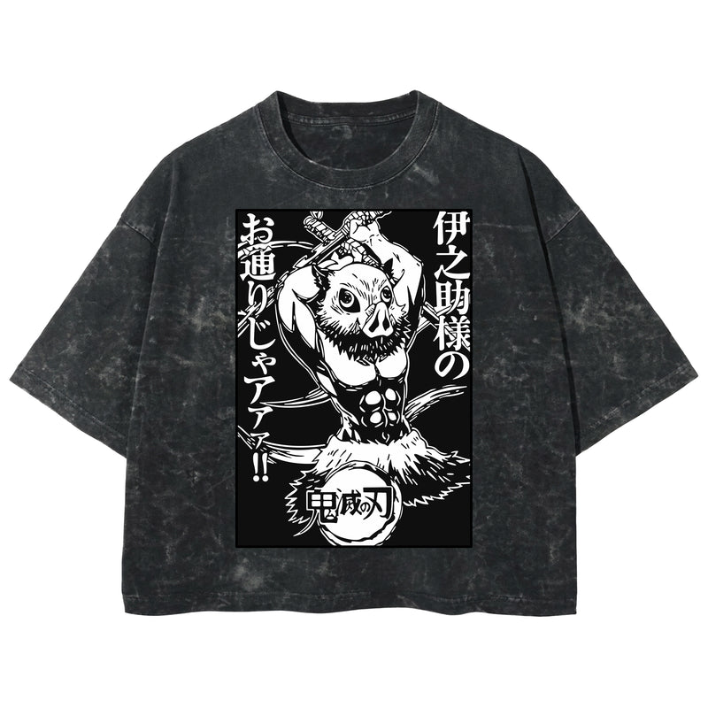 Playera streetwear premium de anime y gaming ExtraLife MX, corte boxy deluxe mineral wash heavyweight en color Acid Wash, moda urbana mexicana de culto.