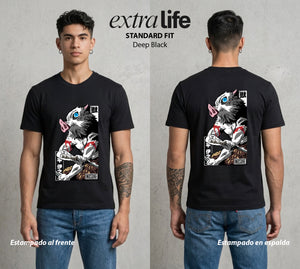 Cazadores de la Noche | Mascara de Jabali #01046 - Playera Standard Fit | Deep Black - Foto en modelo