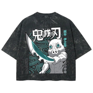 Playera streetwear premium de anime y gaming ExtraLife MX, corte boxy deluxe mineral wash heavyweight en color Acid Wash, moda urbana mexicana de culto.