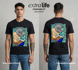 Cazadores de la Noche | Mascara de Jabali #01051 - Playera Standard Fit | Deep Black - Foto en modelo