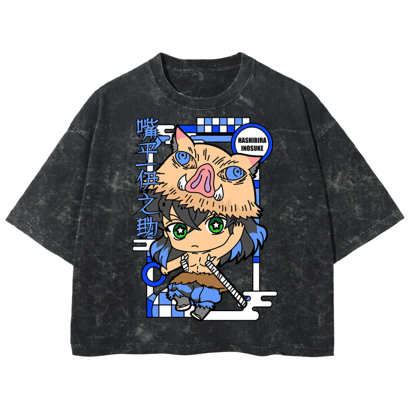 Playera streetwear premium de anime y gaming ExtraLife MX, corte boxy deluxe mineral wash heavyweight en color Acid Wash, moda urbana mexicana de culto.