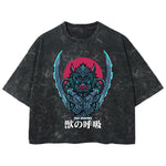 Playera streetwear premium de anime y gaming ExtraLife MX, corte boxy deluxe mineral wash heavyweight en color Acid Wash, moda urbana mexicana de culto.