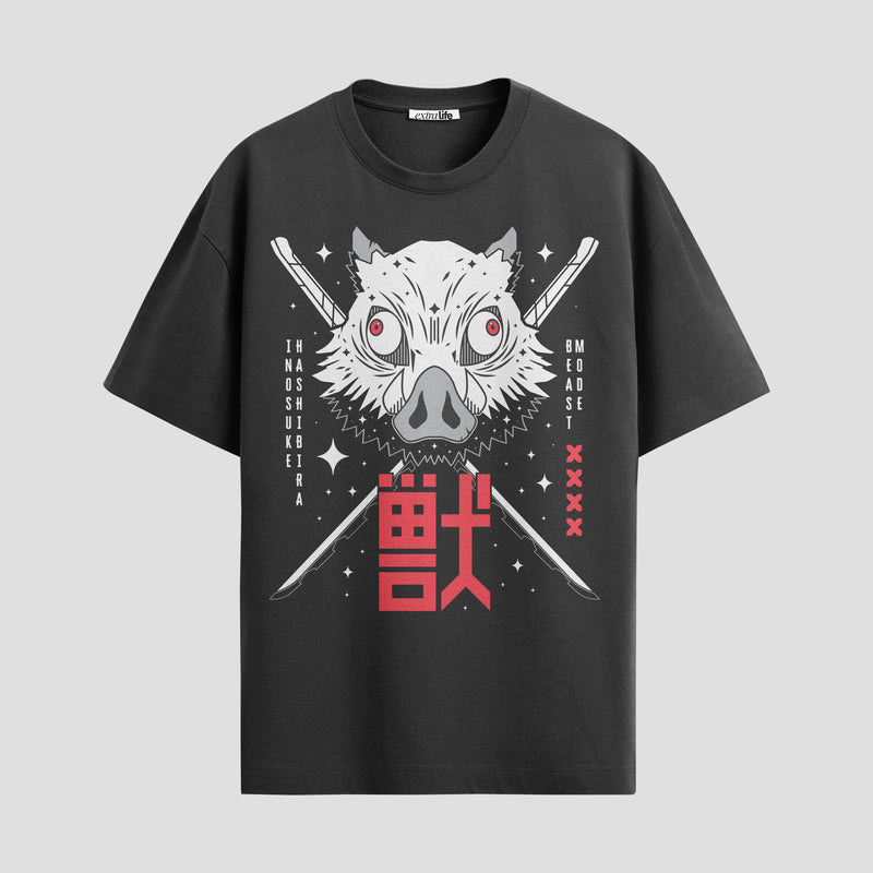 Playera urbana de anime y gaming ExtraLife MX, corte Standard Fit unisex ligero y transpirable en color Deep Black y Pure White, ropa de uso diario para gym y casual.