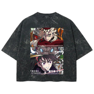 Playera streetwear premium de anime y gaming ExtraLife MX, corte boxy deluxe mineral wash heavyweight en color Acid Wash, moda urbana mexicana de culto.