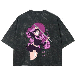 Playera streetwear premium de anime y gaming ExtraLife MX, corte boxy deluxe mineral wash heavyweight en color Acid Wash, moda urbana mexicana de culto.