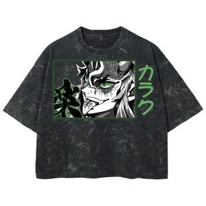 Playera streetwear premium de anime y gaming ExtraLife MX, corte boxy deluxe mineral wash heavyweight en color Acid Wash, moda urbana mexicana de culto.