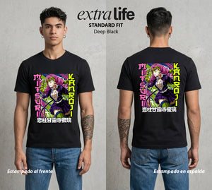 Cazadores de la Noche | Rosa y Fuerza #01098 - Playera Standard Fit | Deep Black - Foto en modelo