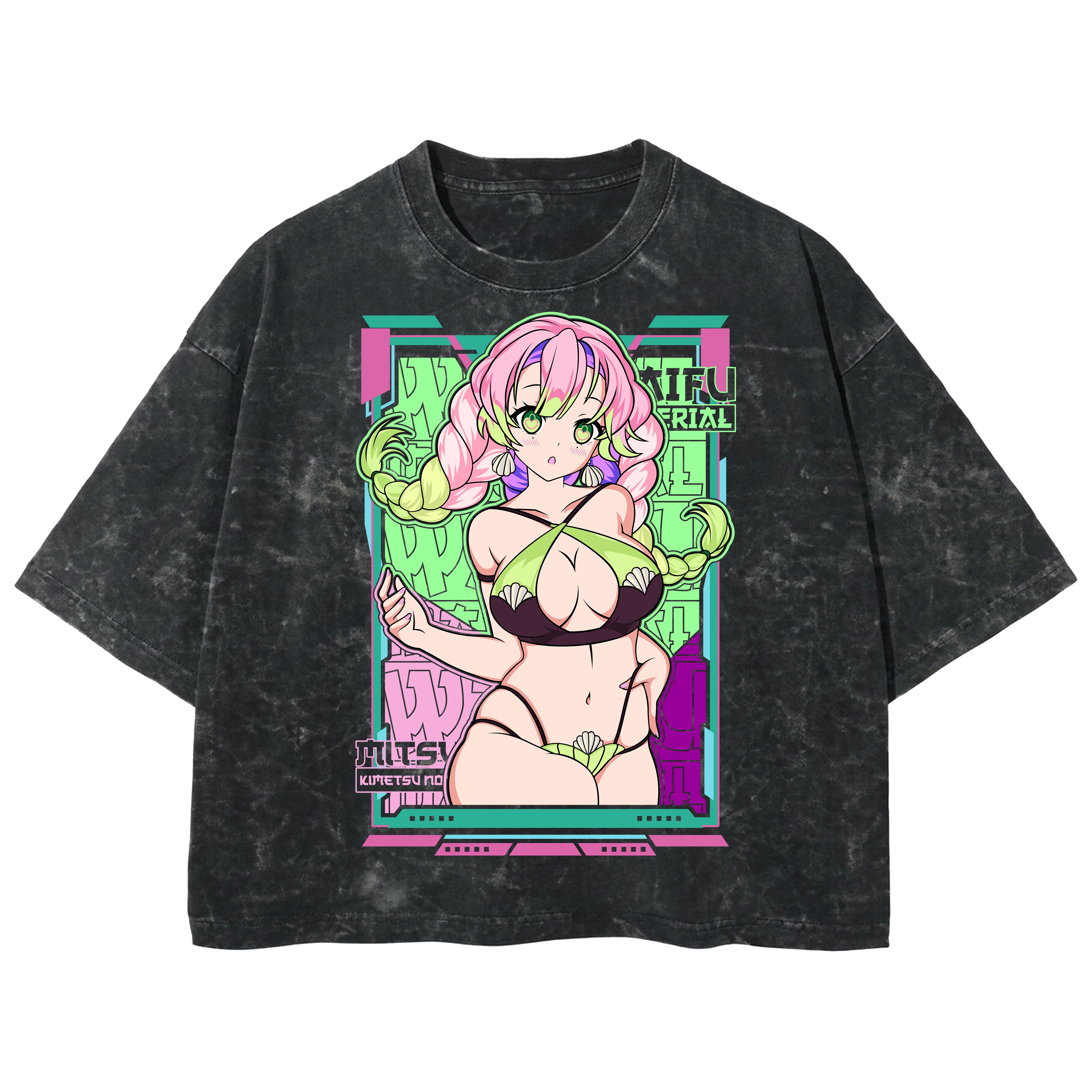 Playera streetwear premium de anime y gaming ExtraLife MX, corte boxy deluxe mineral wash heavyweight en color Acid Wash, moda urbana mexicana de culto.