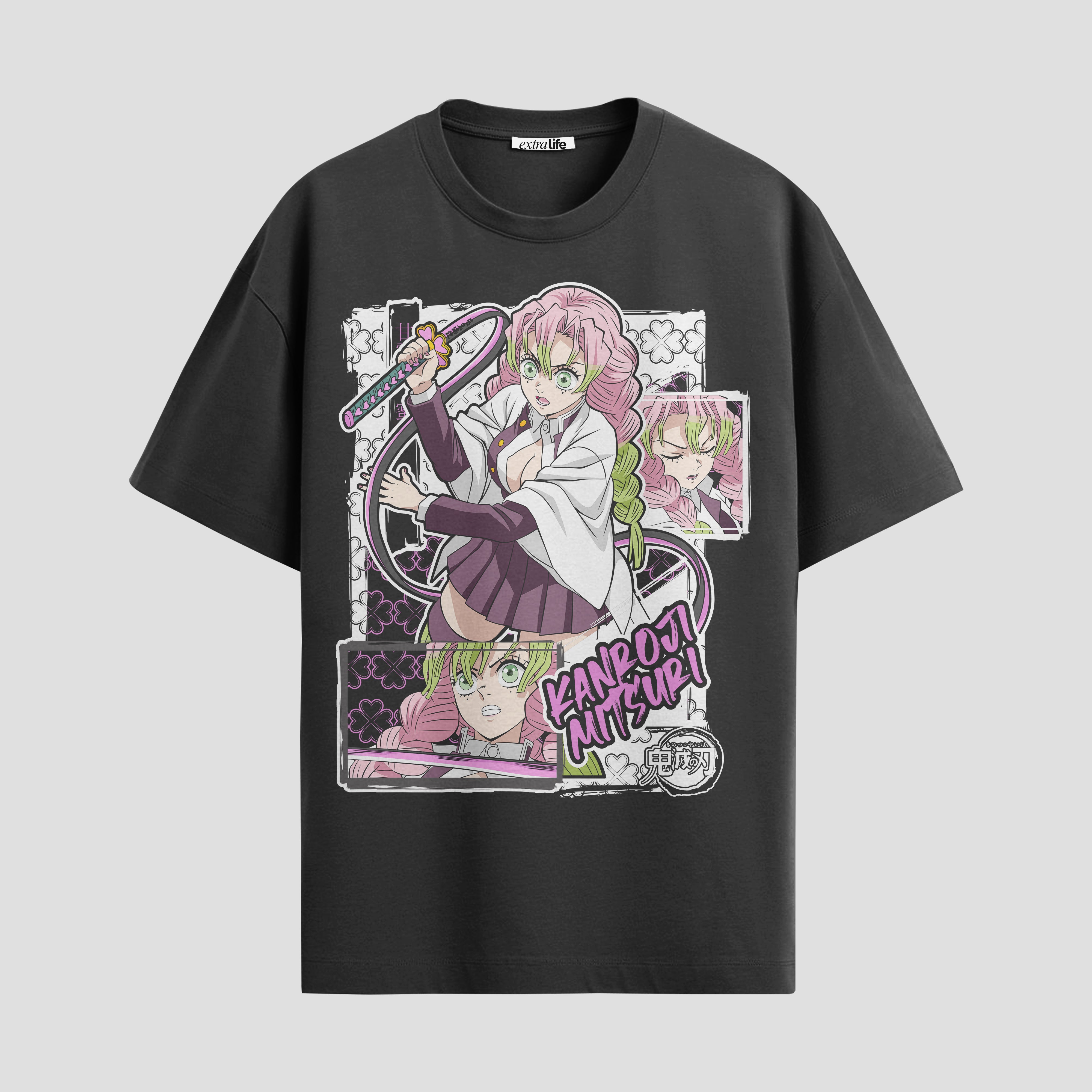 Playera urbana de anime y gaming ExtraLife MX, corte Standard Fit unisex ligero y transpirable en color Deep Black y Pure White, ropa de uso diario para gym y casual.