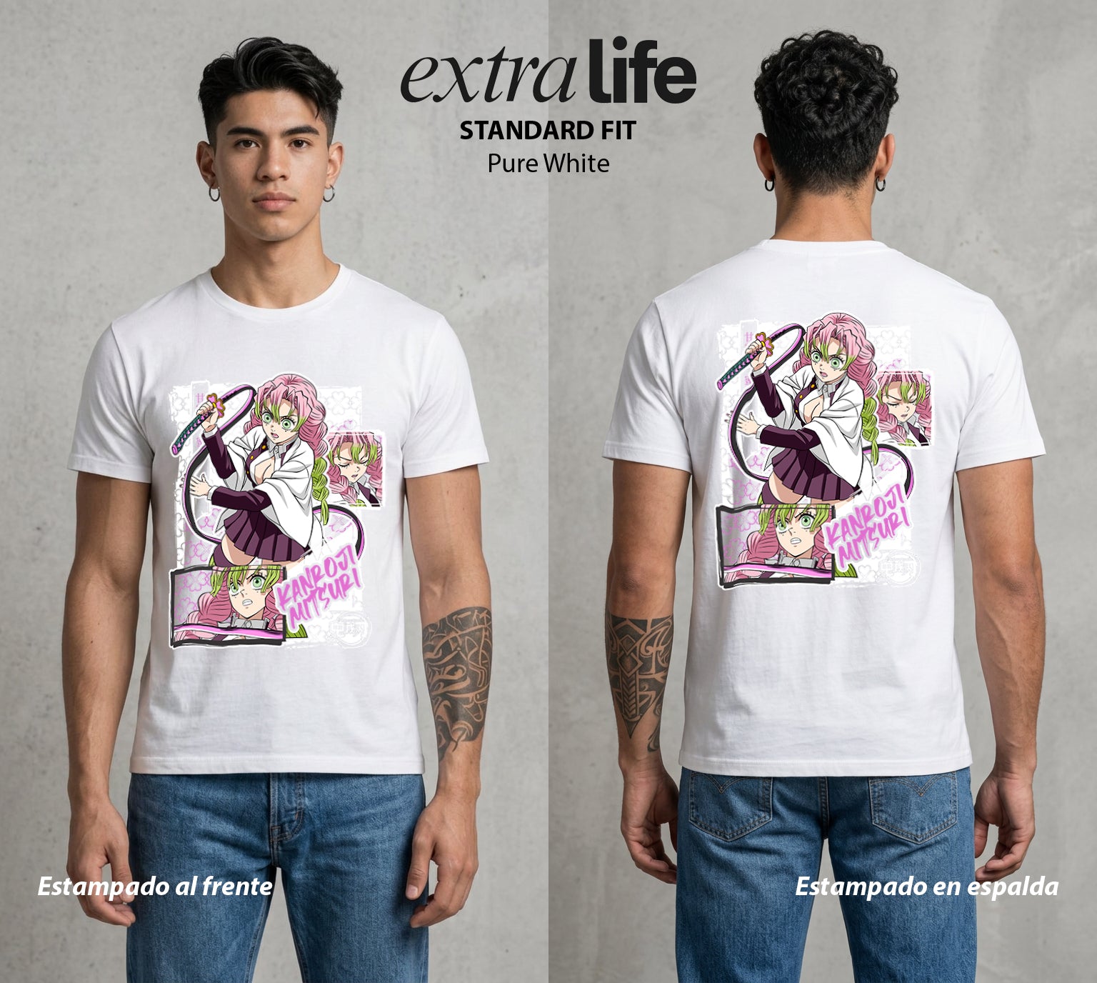 Cazadores de la Noche | Amor y Flexibilidad #01102 - Playera Standard Fit | Pure White - Foto en modelo