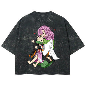 Playera streetwear premium de anime y gaming ExtraLife MX, corte boxy deluxe mineral wash heavyweight en color Acid Wash, moda urbana mexicana de culto.