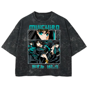 Playera streetwear premium de anime y gaming ExtraLife MX, corte boxy deluxe mineral wash heavyweight en color Acid Wash, moda urbana mexicana de culto.