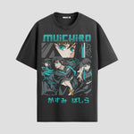 Playera urbana de anime y gaming ExtraLife MX, corte Standard Fit unisex ligero y transpirable en color Deep Black y Pure White, ropa de uso diario para gym y casual.
