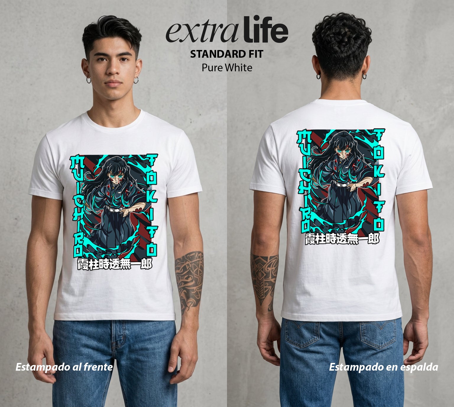 Cazadores de la Noche | El Pilar de la Niebla #01117 - Playera Standard Fit | Pure White - Foto en modelo