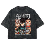 Playera streetwear premium de anime y gaming ExtraLife MX, corte boxy deluxe mineral wash heavyweight en color Acid Wash, moda urbana mexicana de culto.