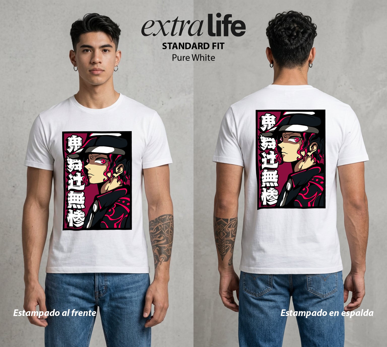 Cazadores de la Noche | El Origen del Mal #01124 - Playera Standard Fit | Pure White - Foto en modelo