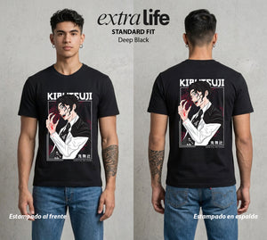 Cazadores de la Noche | El Padre de los Demonios #01125 - Playera Standard Fit | Deep Black - Foto en modelo