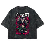 Playera streetwear premium de anime y gaming ExtraLife MX, corte boxy deluxe mineral wash heavyweight en color Acid Wash, moda urbana mexicana de culto.