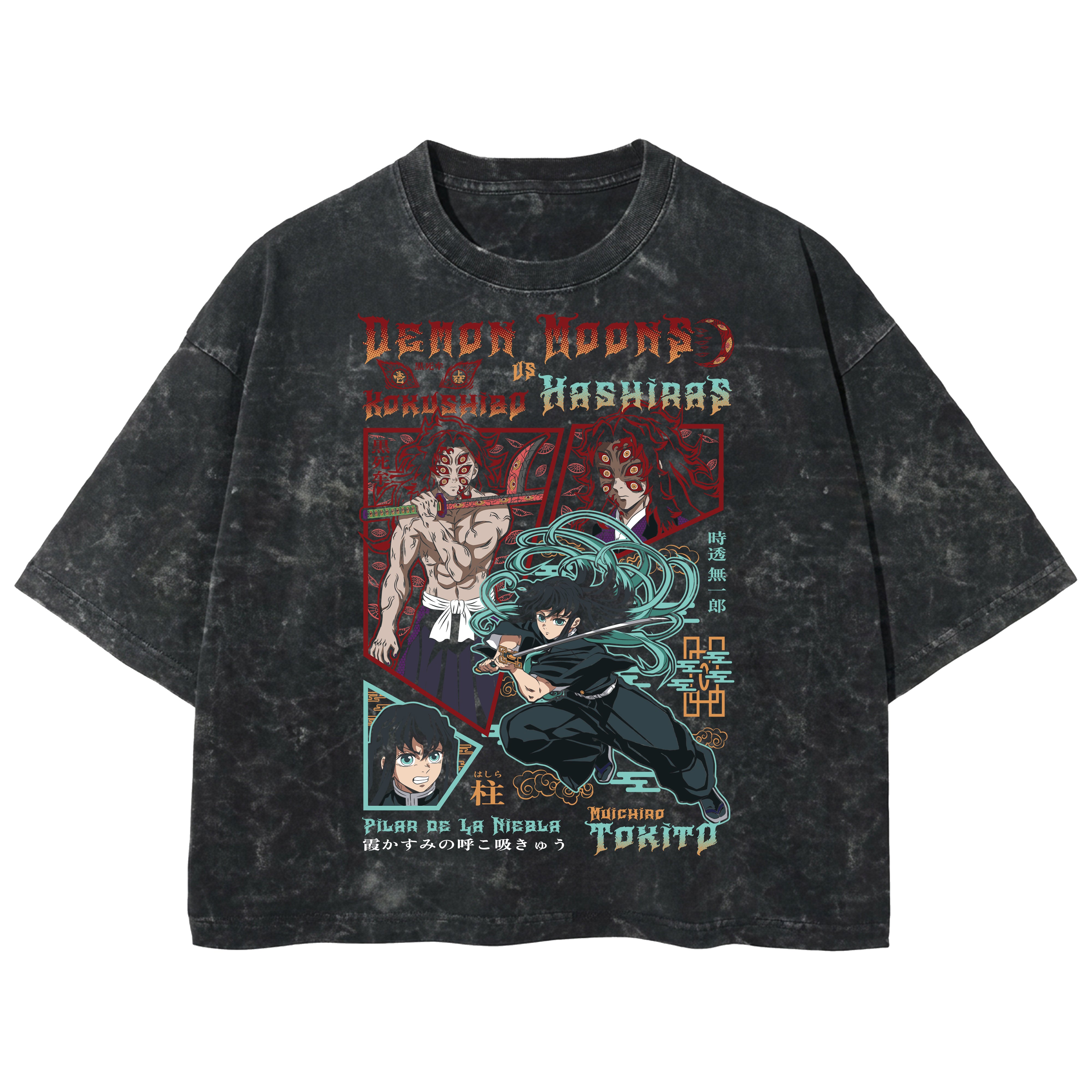 Playera streetwear premium de anime y gaming ExtraLife MX, corte boxy deluxe mineral wash heavyweight en color Acid Wash, moda urbana mexicana de culto.