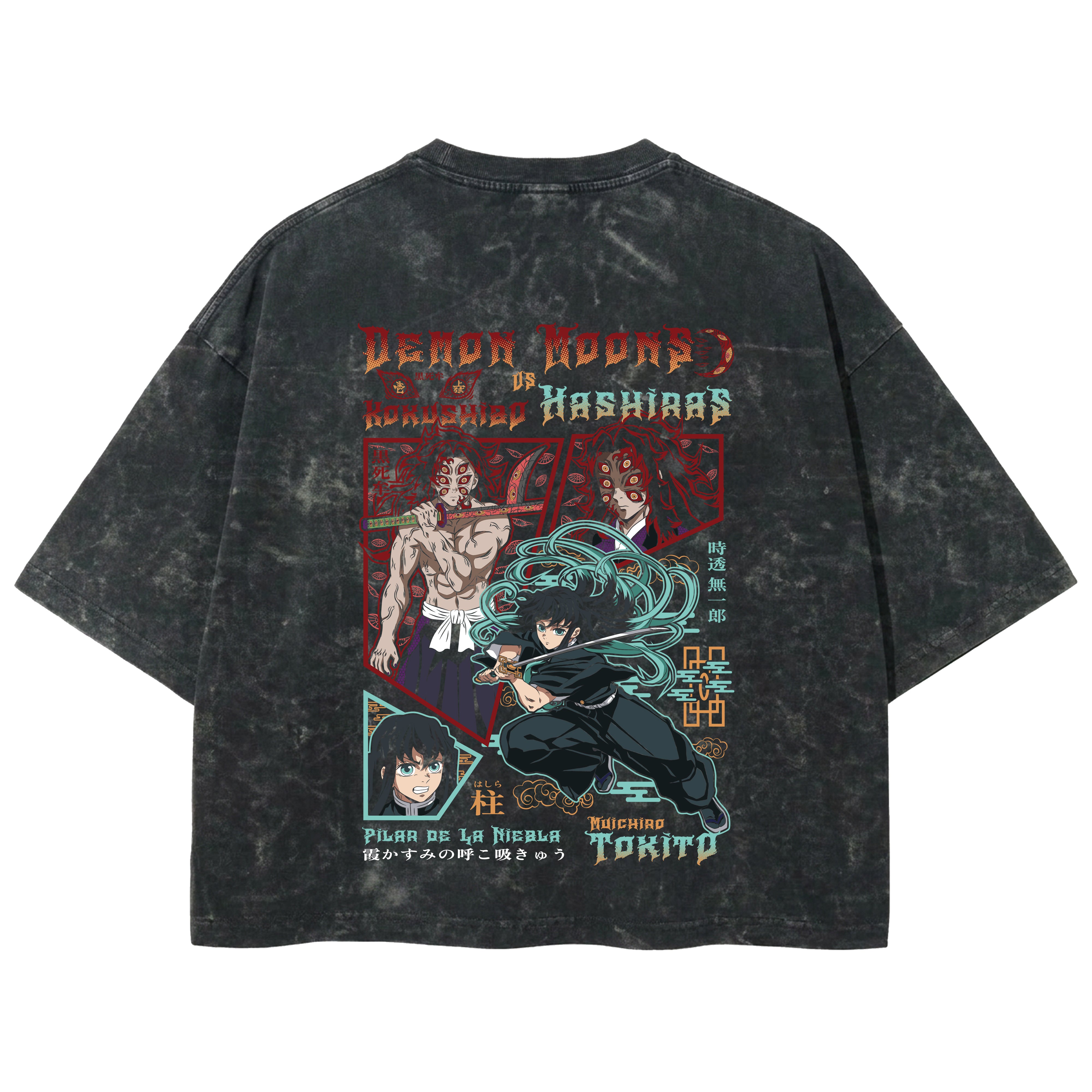 Playera streetwear premium de anime y gaming ExtraLife MX, corte boxy deluxe mineral wash heavyweight en color Acid Wash, moda urbana mexicana de culto.