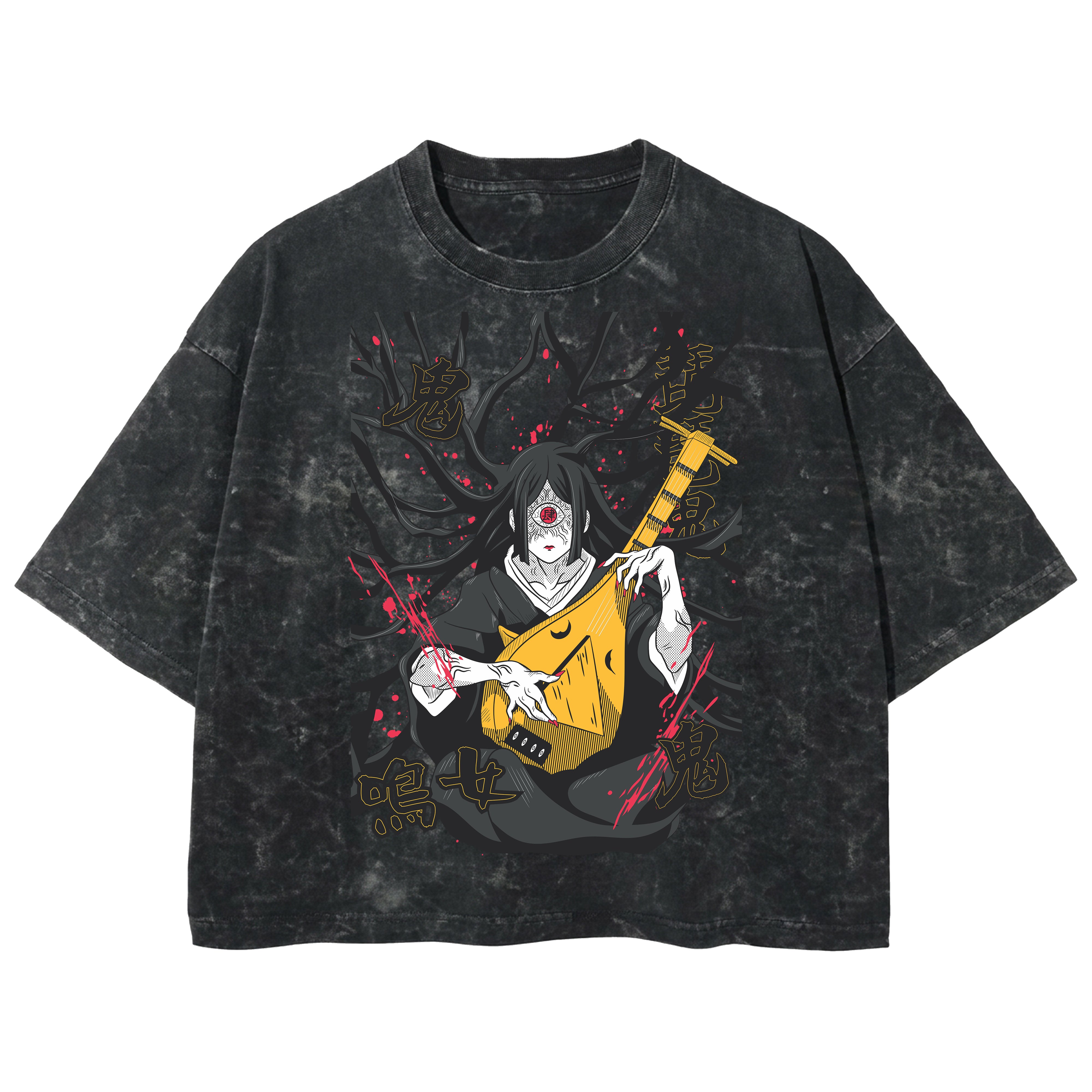 Playera streetwear premium de anime y gaming ExtraLife MX, corte boxy deluxe mineral wash heavyweight en color Acid Wash, moda urbana mexicana de culto.
