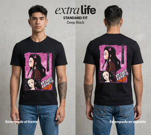 Cazadores de la Noche | La Demonia del Bien #01140 - Playera Standard Fit | Deep Black - Foto en modelo