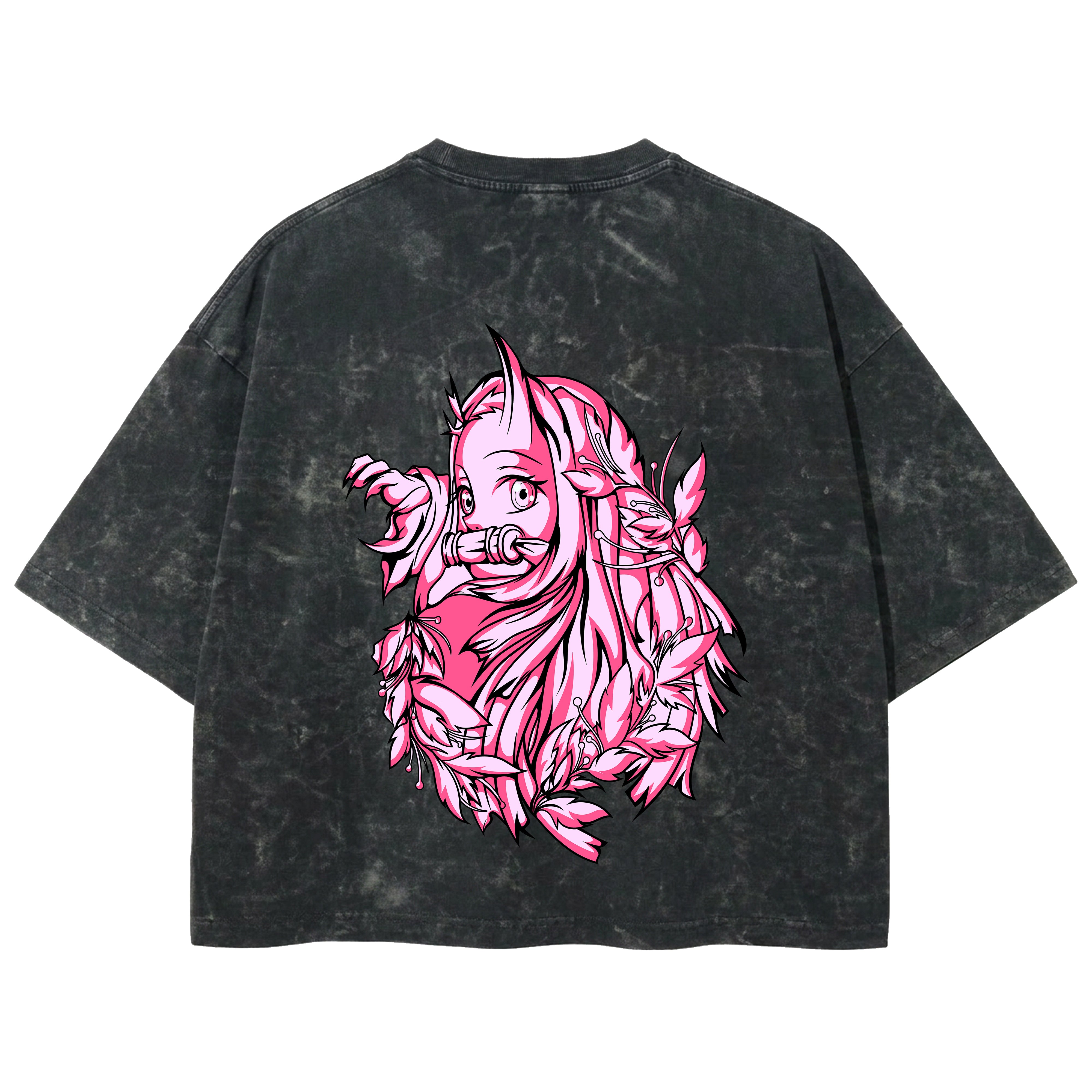 Playera streetwear premium de anime y gaming ExtraLife MX, corte boxy deluxe mineral wash heavyweight en color Acid Wash, moda urbana mexicana de culto.