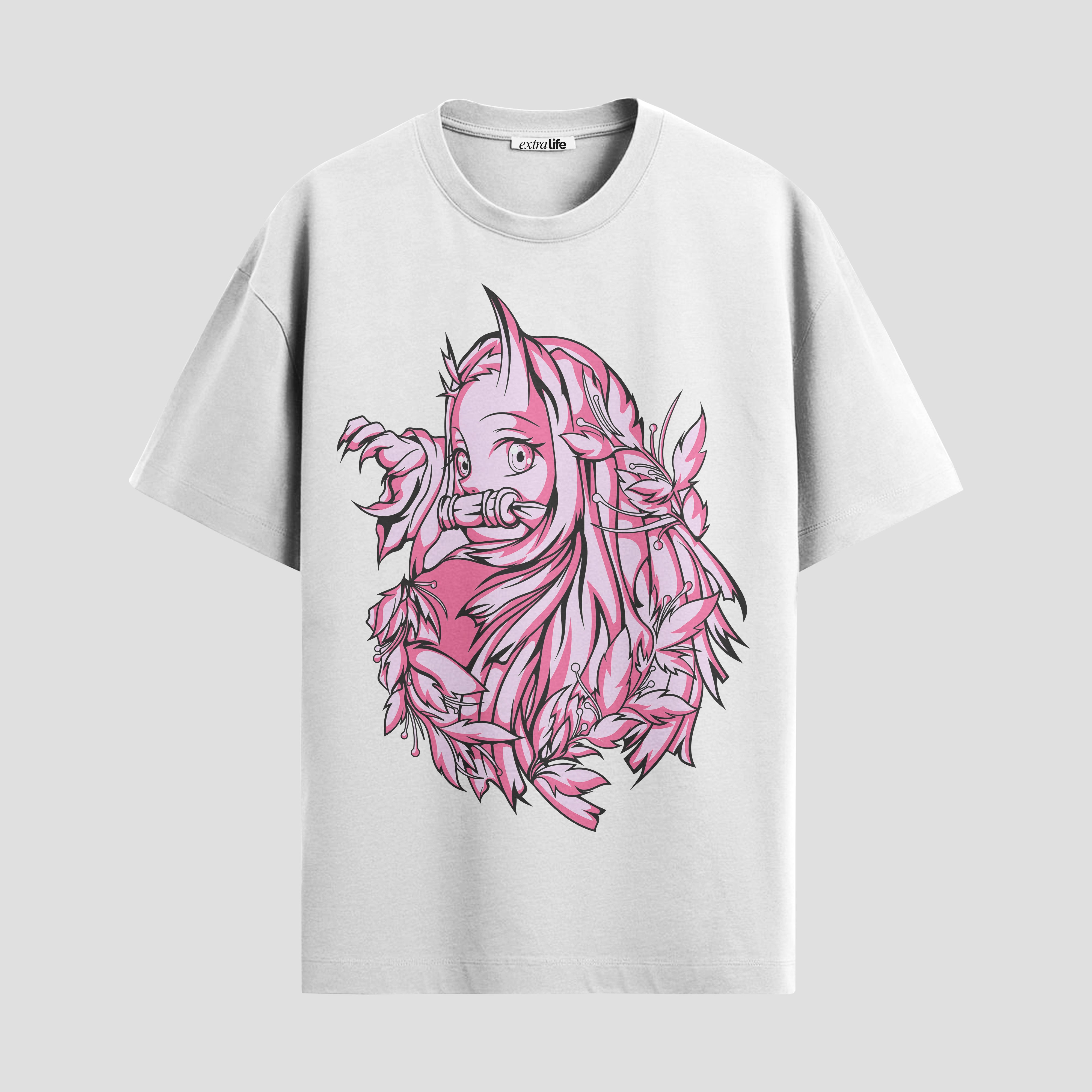 Playera urbana de anime y gaming ExtraLife MX, corte Standard Fit unisex ligero y transpirable en color Deep Black y Pure White, ropa de uso diario para gym y casual.