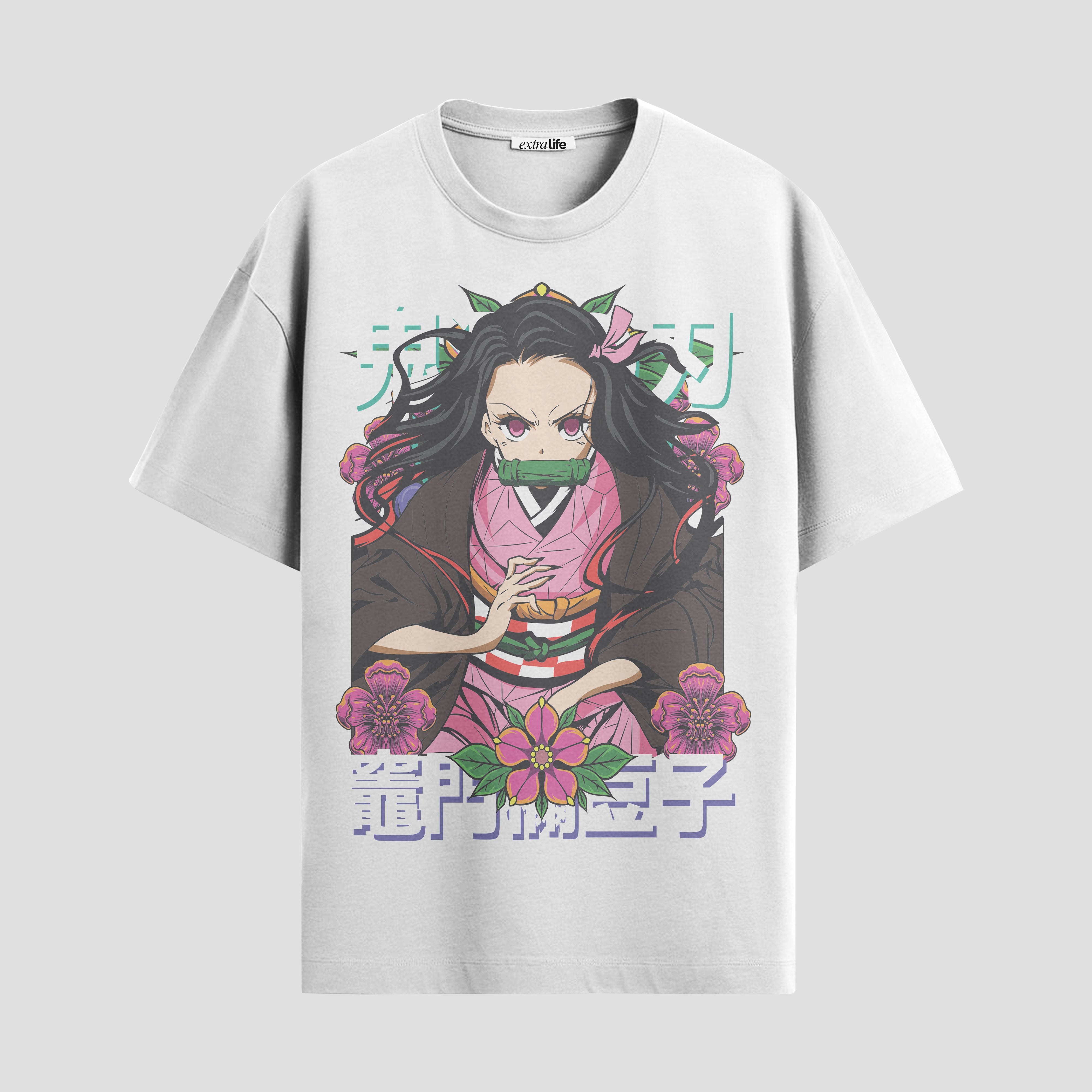 Playera urbana de anime y gaming ExtraLife MX, corte Standard Fit unisex ligero y transpirable en color Deep Black y Pure White, ropa de uso diario para gym y casual.