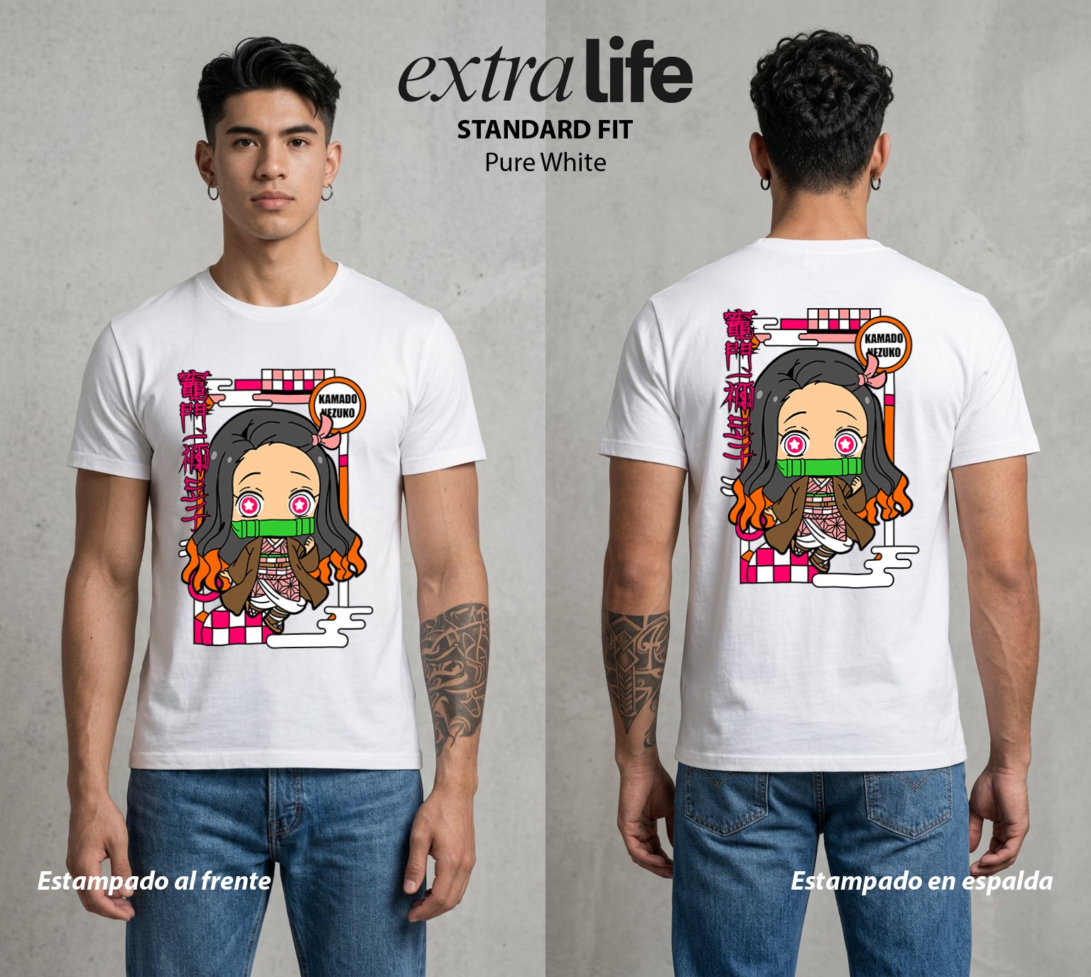 Cazadores de la Noche | El Bambu de la Noche #01144 - Playera Standard Fit | Pure White - Foto en modelo