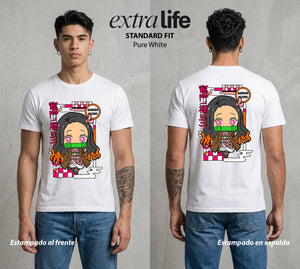 Cazadores de la Noche | El Bambu de la Noche #01144 - Playera Standard Fit | Pure White - Foto en modelo
