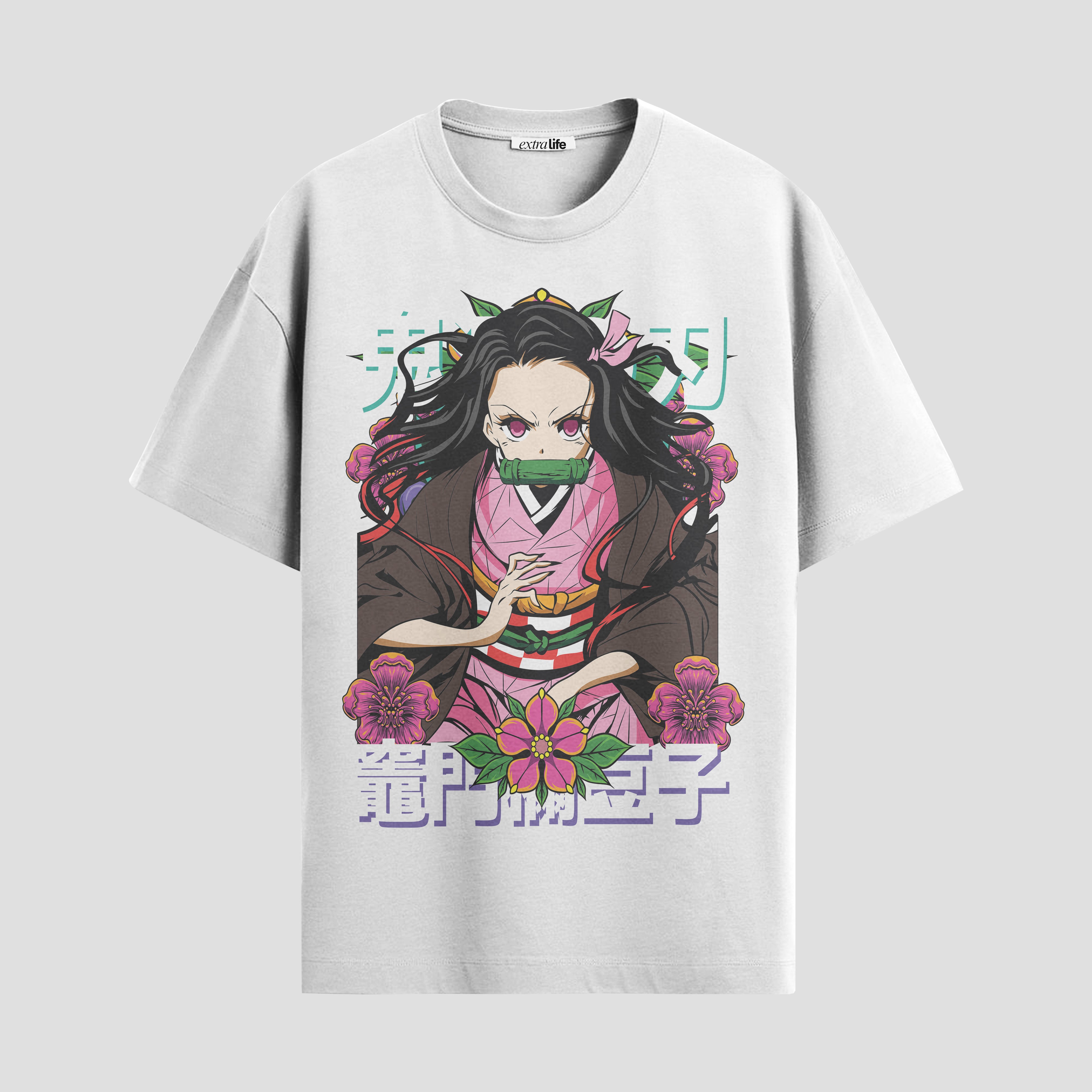 Playera urbana de anime y gaming ExtraLife MX, corte Standard Fit unisex ligero y transpirable en color Deep Black y Pure White, ropa de uso diario para gym y casual.