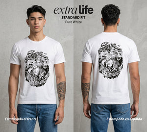 Cazadores de la Noche | El Bambu de la Noche #01151 - Playera Standard Fit | Pure White - Foto en modelo