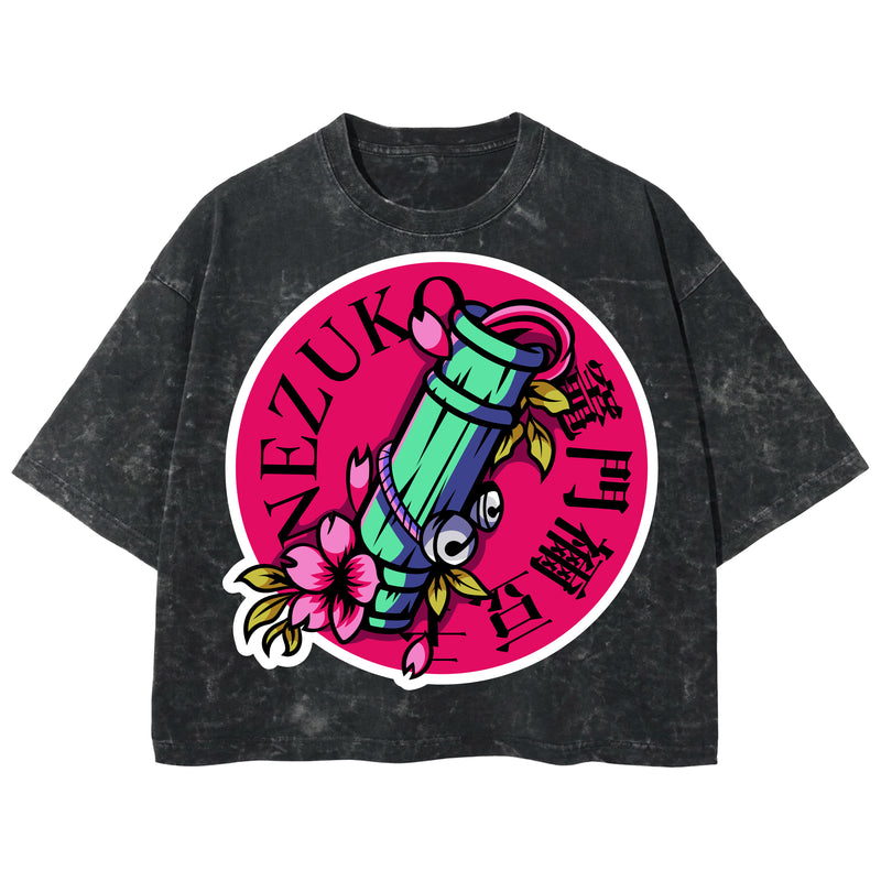 Playera streetwear premium de anime y gaming ExtraLife MX, corte boxy deluxe mineral wash heavyweight en color Acid Wash, moda urbana mexicana de culto.