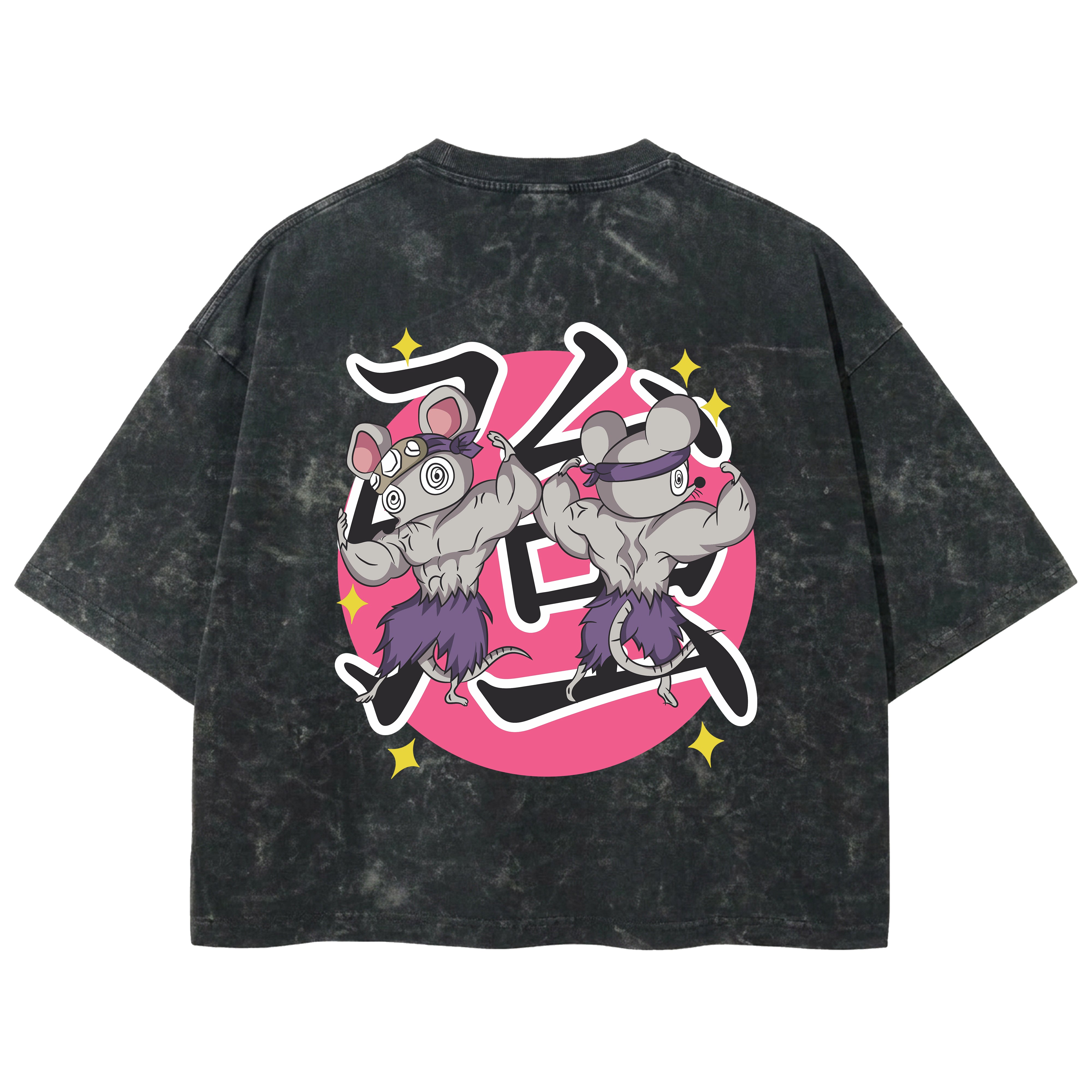 Playera streetwear premium de anime y gaming ExtraLife MX, corte boxy deluxe mineral wash heavyweight en color Acid Wash, moda urbana mexicana de culto.