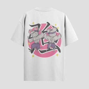 Playera urbana de anime y gaming ExtraLife MX, corte Standard Fit unisex ligero y transpirable en color Deep Black y Pure White, ropa de uso diario para gym y casual.