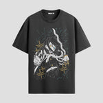 Playera urbana de anime y gaming ExtraLife MX, corte Standard Fit unisex ligero y transpirable en color Deep Black y Pure White, ropa de uso diario para gym y casual.