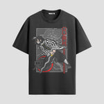 Playera urbana de anime y gaming ExtraLife MX, corte Standard Fit unisex ligero y transpirable en color Deep Black y Pure White, ropa de uso diario para gym y casual.