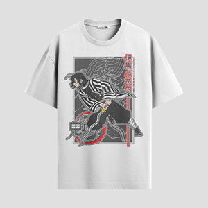Playera urbana de anime y gaming ExtraLife MX, corte Standard Fit unisex ligero y transpirable en color Deep Black y Pure White, ropa de uso diario para gym y casual.