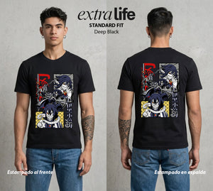 Cazadores de la Noche | Los Ojos Heterocromáticos #01162 - Playera Standard Fit | Deep Black - Foto en modelo