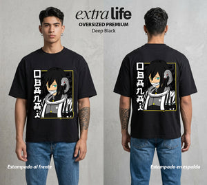 Cazadores de la Noche | La Serpiente del Amor #01163 - Playera Oversized Premium | Deep Black - Foto en modelo