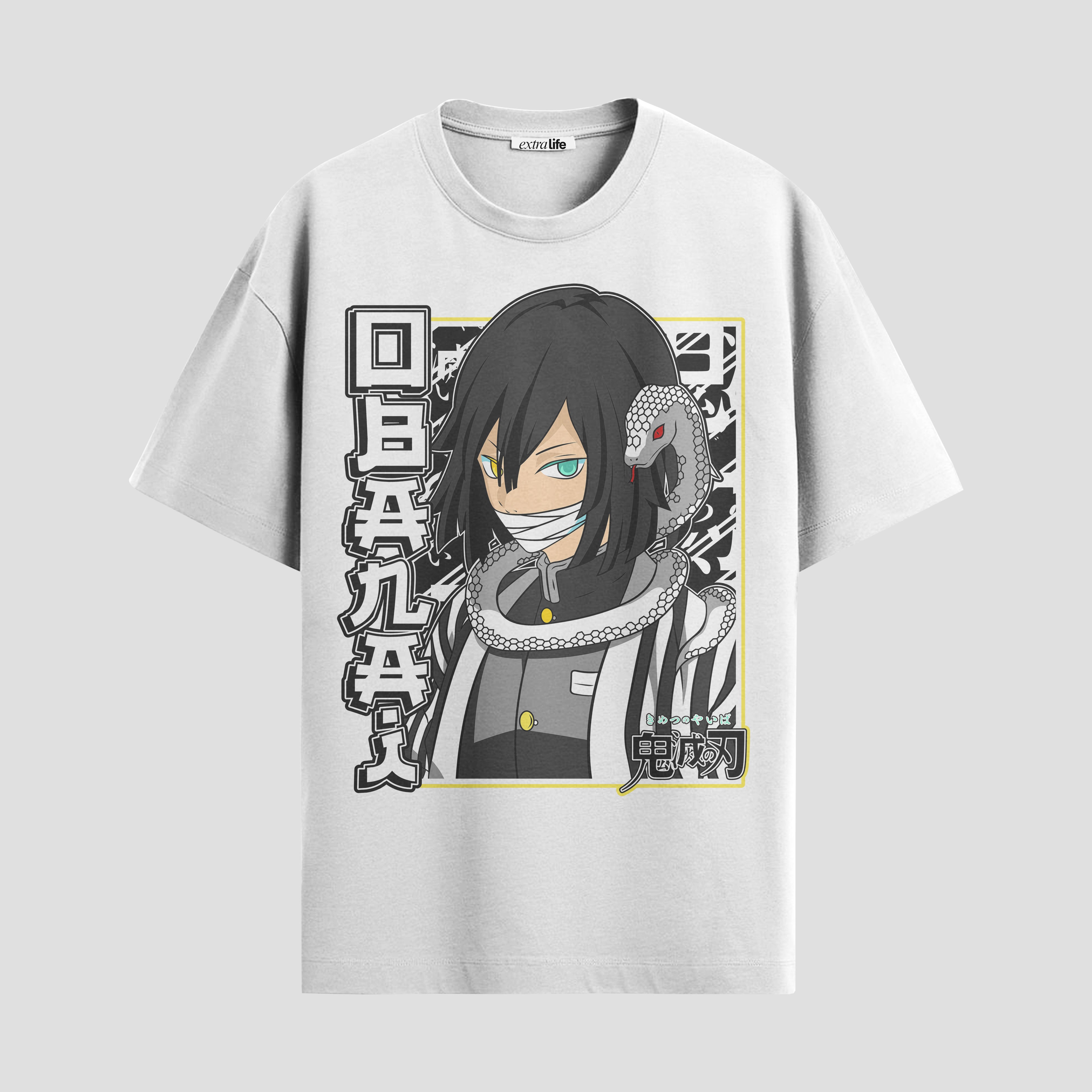 Playera urbana de anime y gaming ExtraLife MX, corte Standard Fit unisex ligero y transpirable en color Deep Black y Pure White, ropa de uso diario para gym y casual.