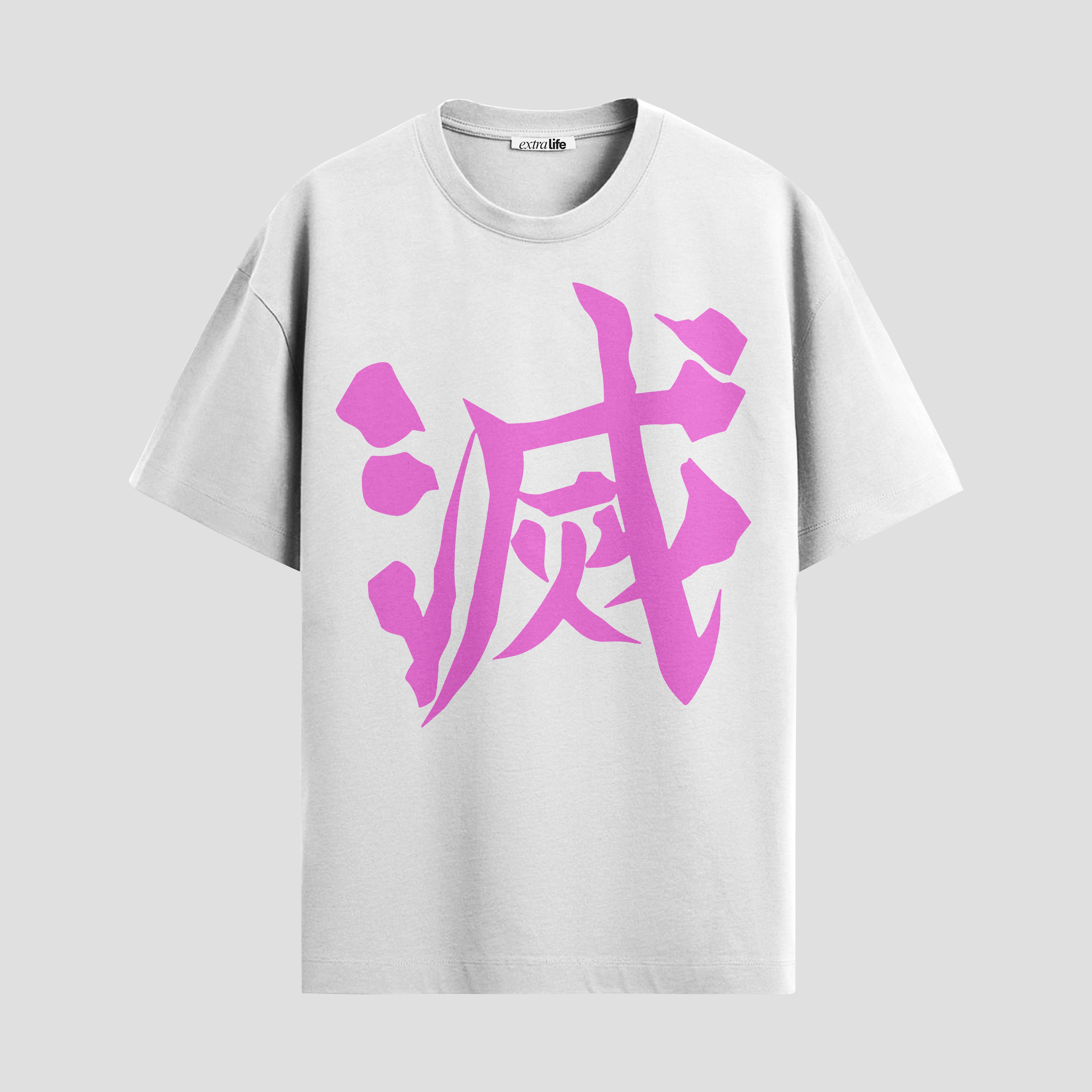 Playera urbana de anime y gaming ExtraLife MX, corte Standard Fit unisex ligero y transpirable en color Deep Black y Pure White, ropa de uso diario para gym y casual.