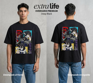 Cazadores de la Noche | El Pilar de la Serpiente #01166 - Playera Oversized Premium | Deep Black - Foto en modelo