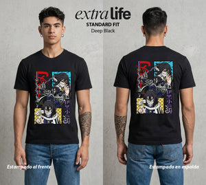 Cazadores de la Noche | El Pilar de la Serpiente #01166 - Playera Standard Fit | Deep Black - Foto en modelo