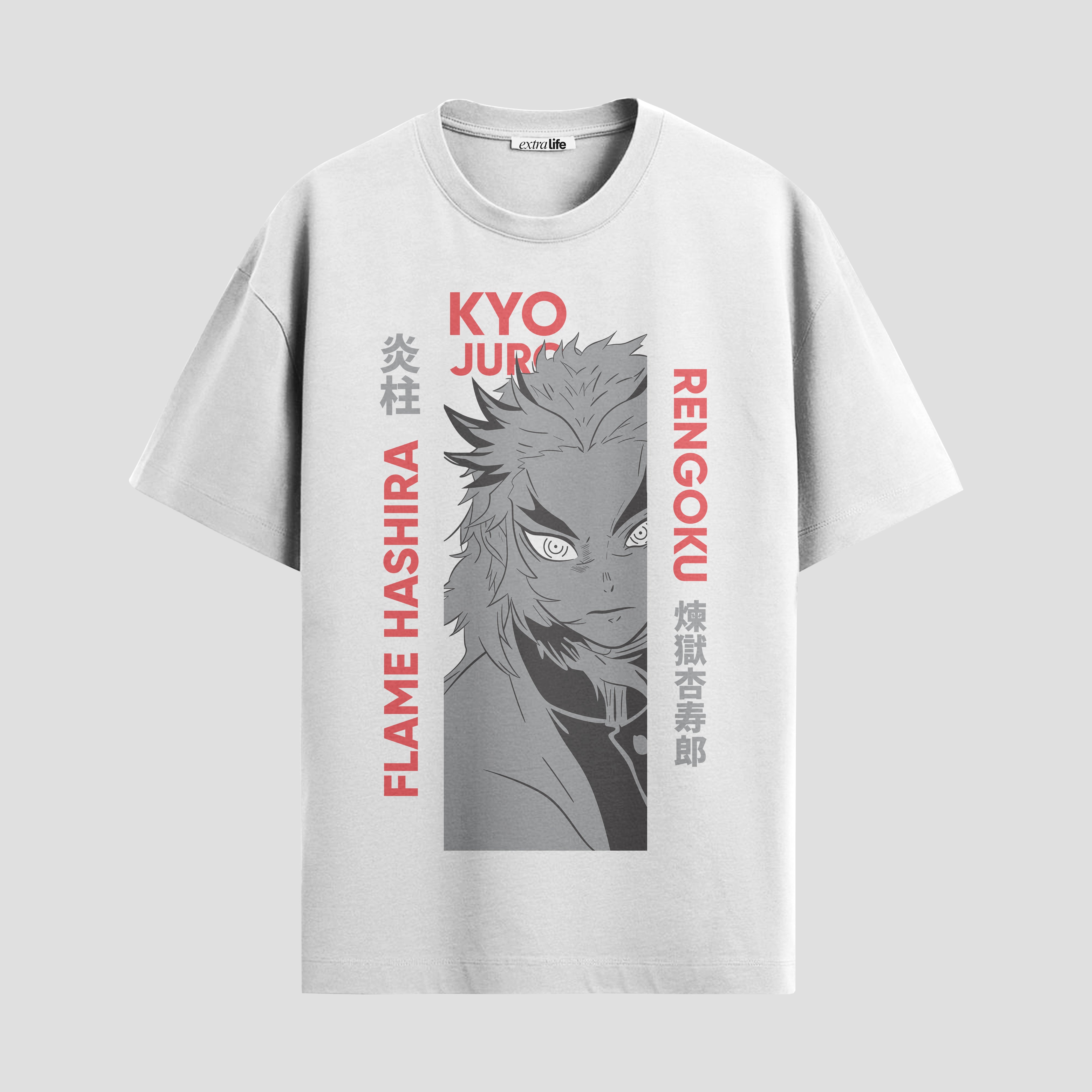 Playera urbana de anime y gaming ExtraLife MX, corte Standard Fit unisex ligero y transpirable en color Deep Black y Pure White, ropa de uso diario para gym y casual.