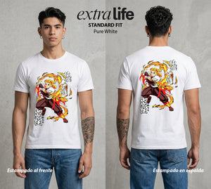 Cazadores de la Noche | El Corazon Ardiente #01170 - Playera Standard Fit | Pure White - Foto en modelo